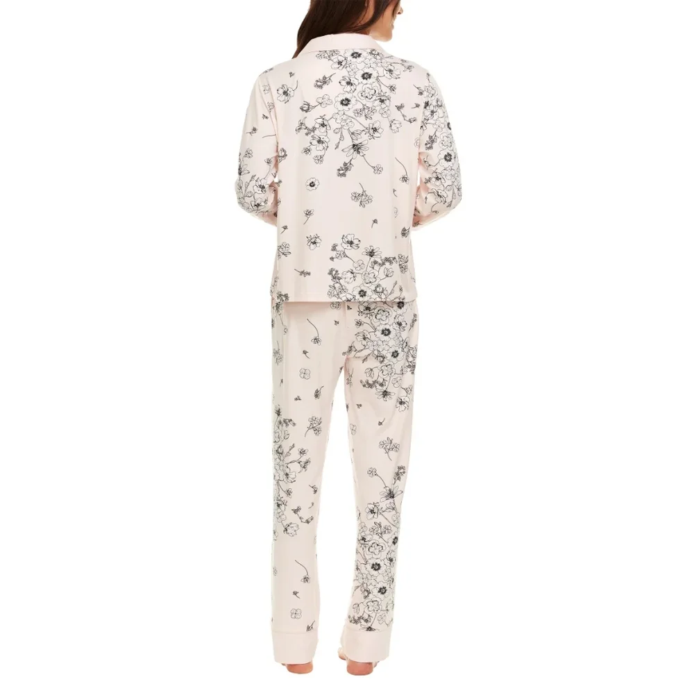 New Flora Nikrooz Ladies' Size M Pink and Black Pajama Set - Picture 3 of 13
